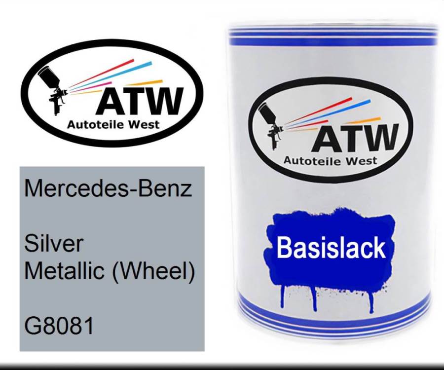 Mercedes-Benz, Silver Metallic (Wheel), G8081: 500ml Lackdose, von ATW Autoteile West.